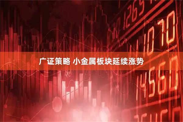 广证策略 小金属板块延续涨势
